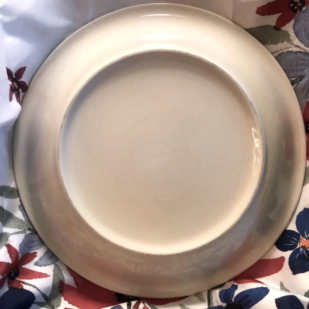 Two Greenbrier International Floral Stoneware Dinner Plates 11.5”